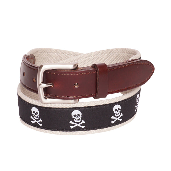 Skull and Bones Ribbon Belt – YRI Belts