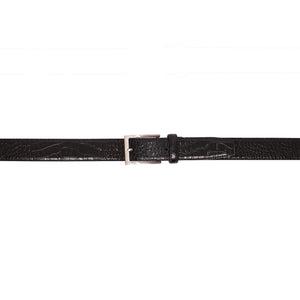 Black Exotic Leather Dress Belt
