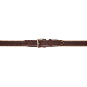Brown Textured Leather Belt on Natural Web