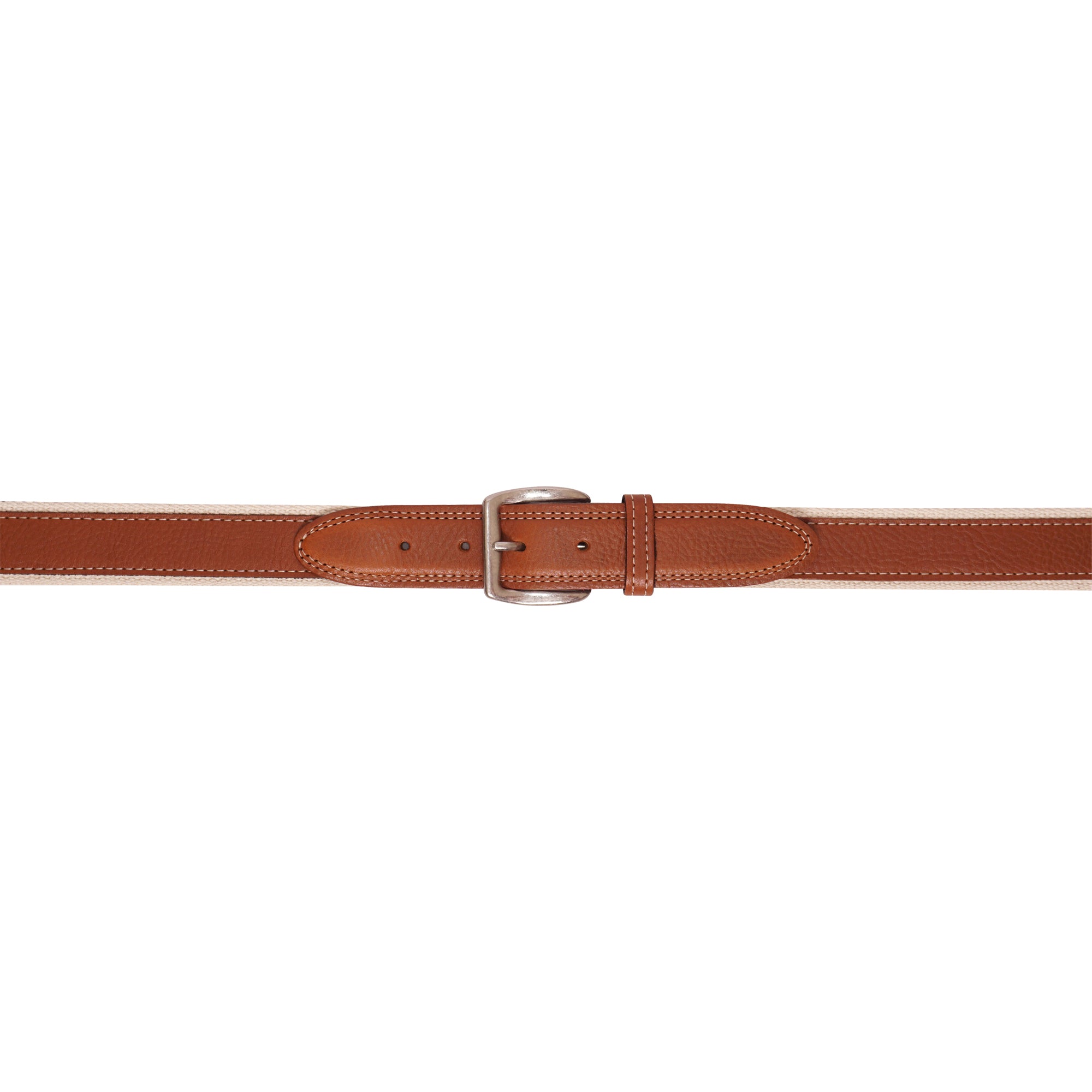 Tan Textured Leather on Web Belt