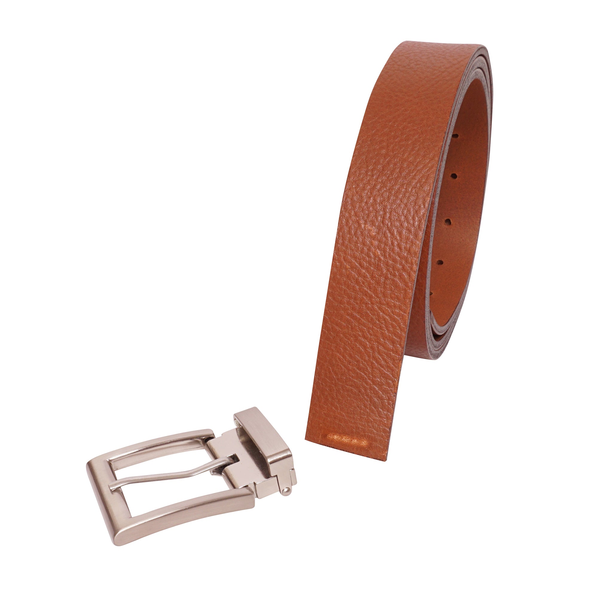 Tan Cut-to-Size Textured Leather Belt