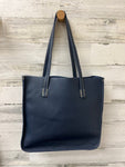 Ladies Leather Structured Tote (Navy)
