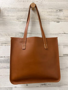 Ladies Leather Structured Tote (Tan)