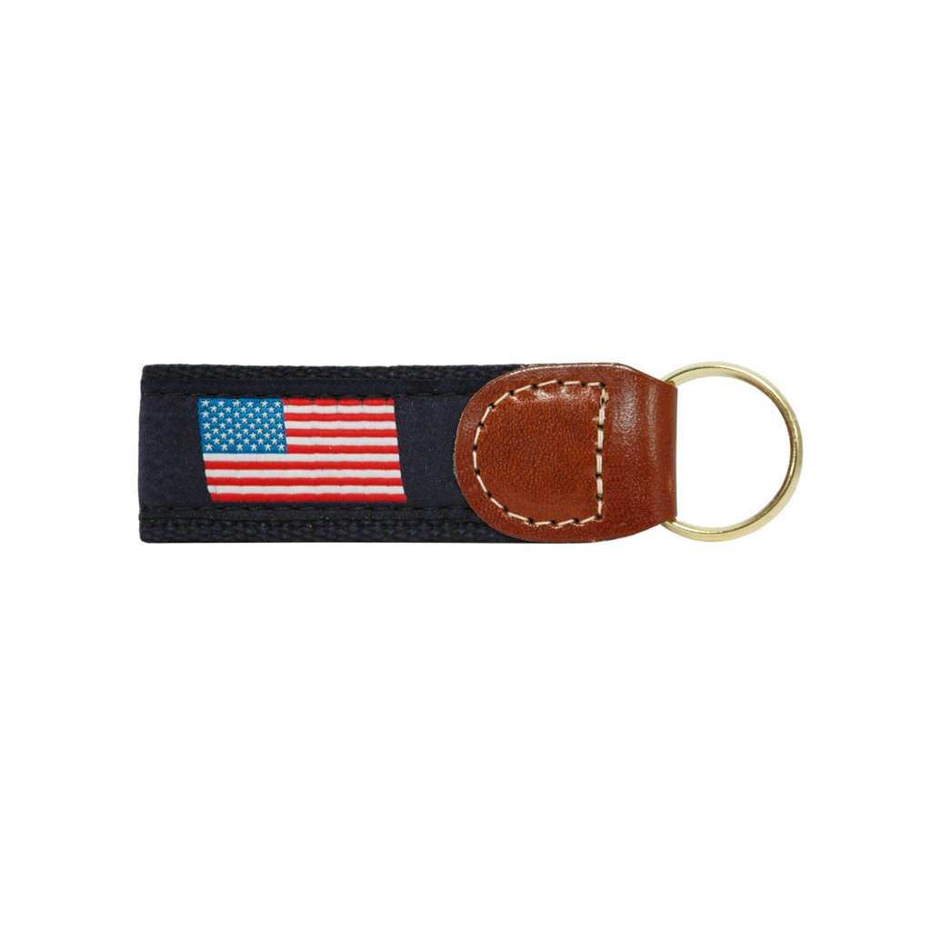 American Flag Ribbon Key Fob